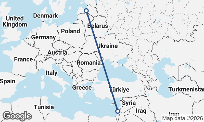Riga to Haifa