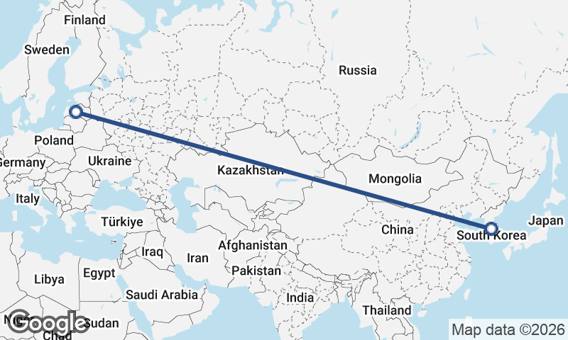 Riga to Seoul