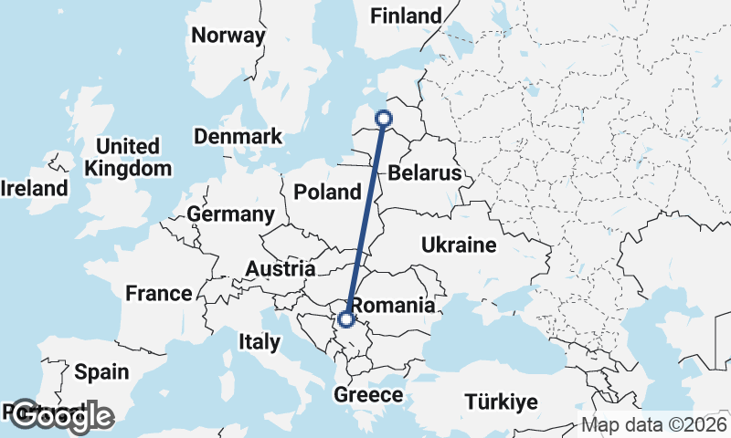 Riga to Belgrade