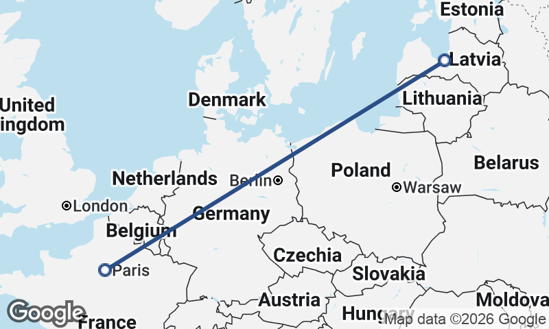 Riga to Paris