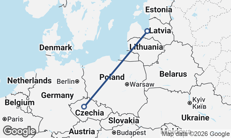 Riga to Prague