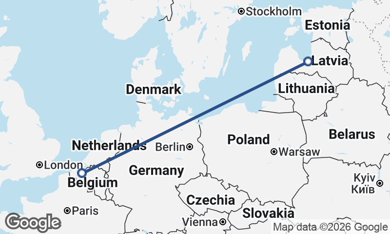 Riga to Ghent