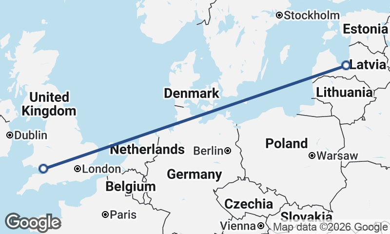 Riga to Cardiff