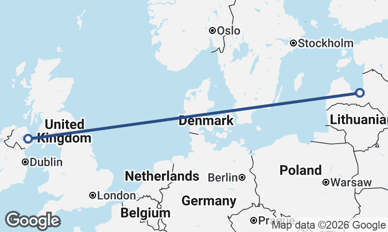 Riga to Belfast