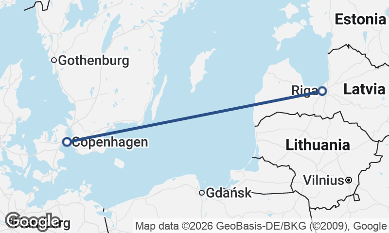 Riga to Copenhagen