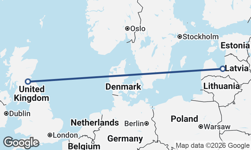 Riga to Edinburgh