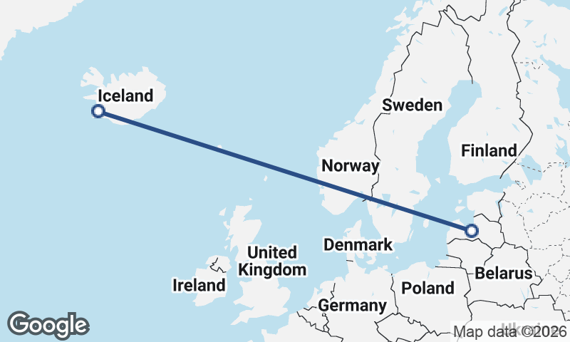 Riga to Reykjavík