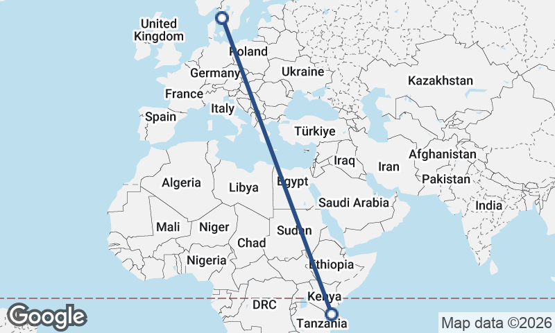 Göteborg to Mombasa