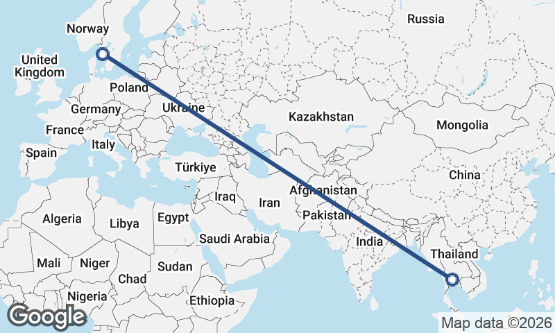 Göteborg to Bangkok