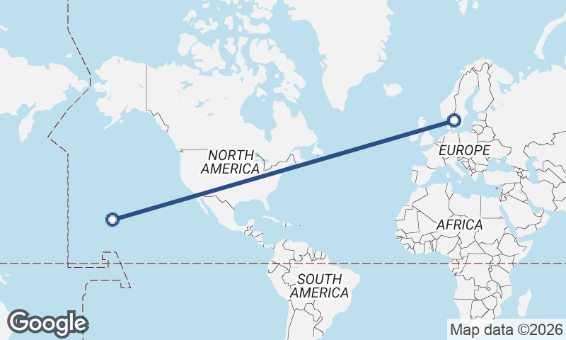 Göteborg to Honolulu