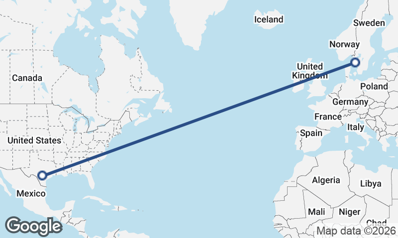 Göteborg to San Antonio