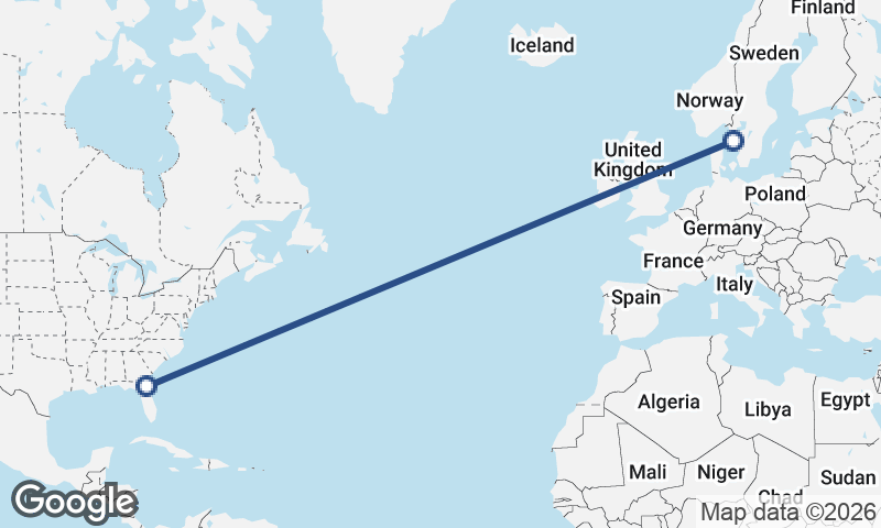 Göteborg to Jacksonville