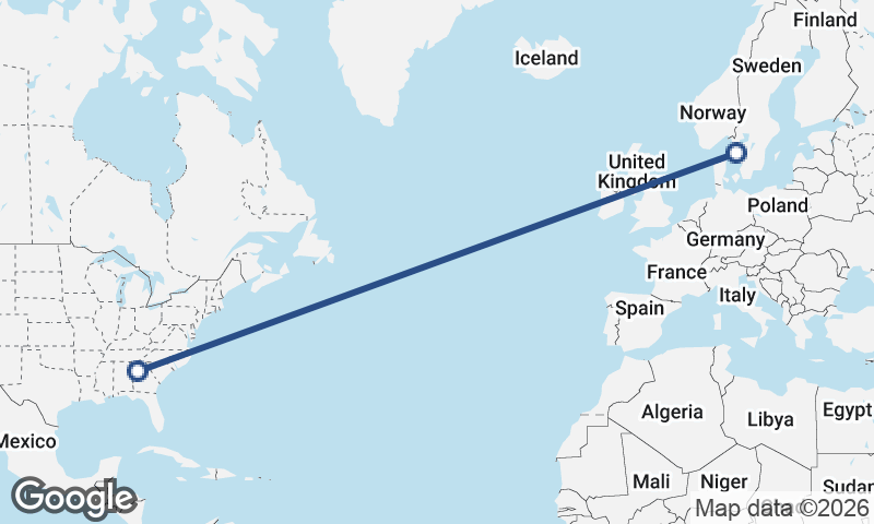 Göteborg to Atlanta