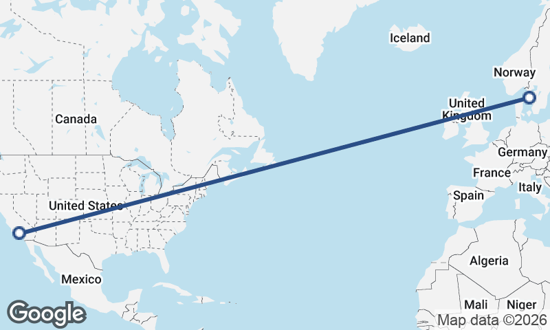 Göteborg to Los Angeles