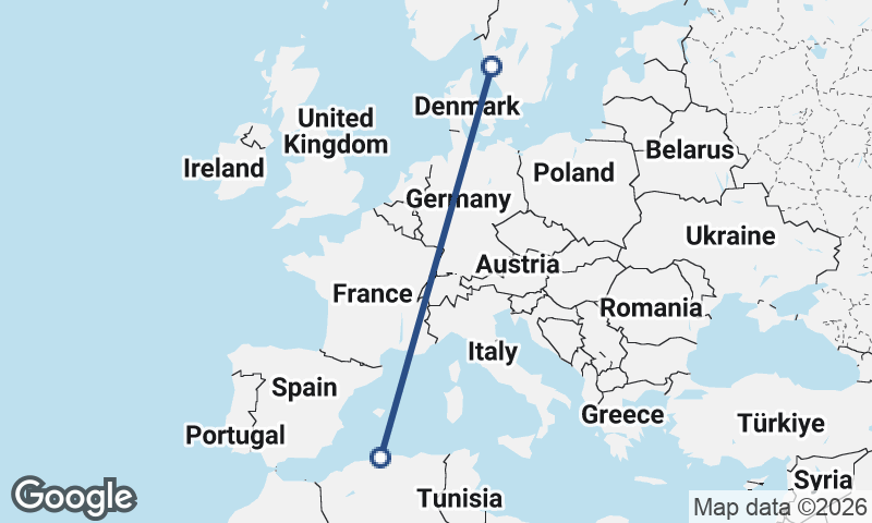 Göteborg to Algiers