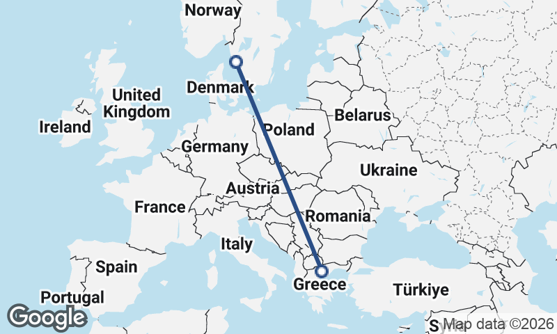 Göteborg to Thessaloníki