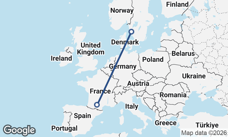 Göteborg to Toulouse