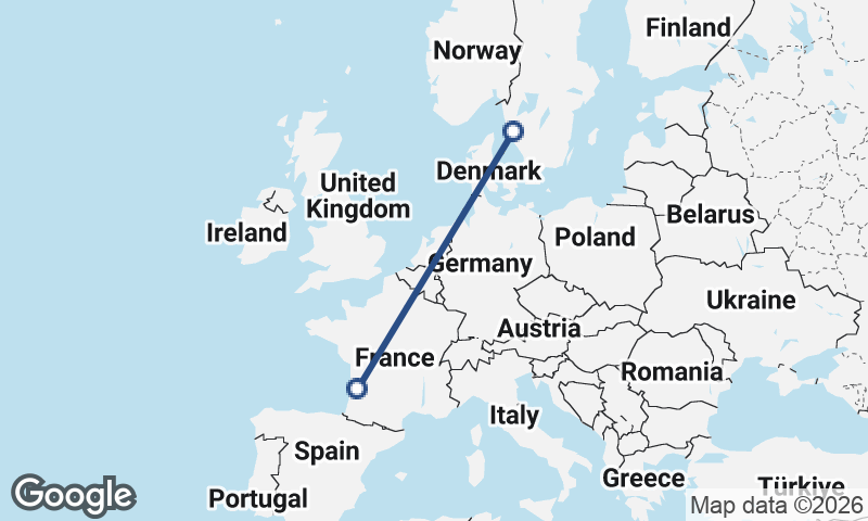 Göteborg to Bordeaux