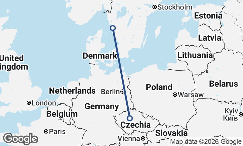 Göteborg to Prague
