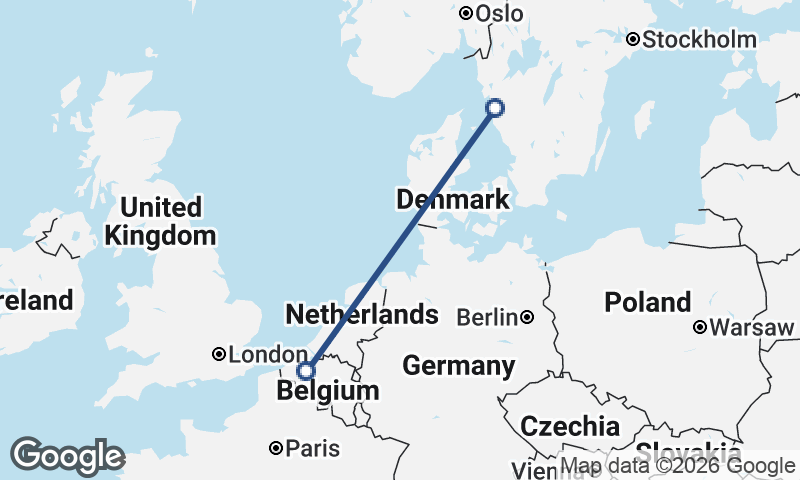 Göteborg to Ghent