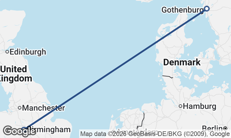 Göteborg to Birmingham