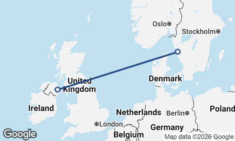 Göteborg to Belfast