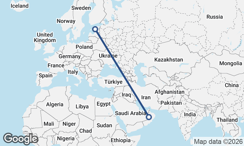 Estonia to Oman