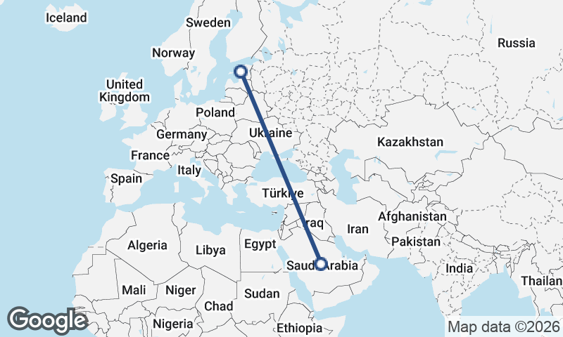Estonia to Saudi Arabia