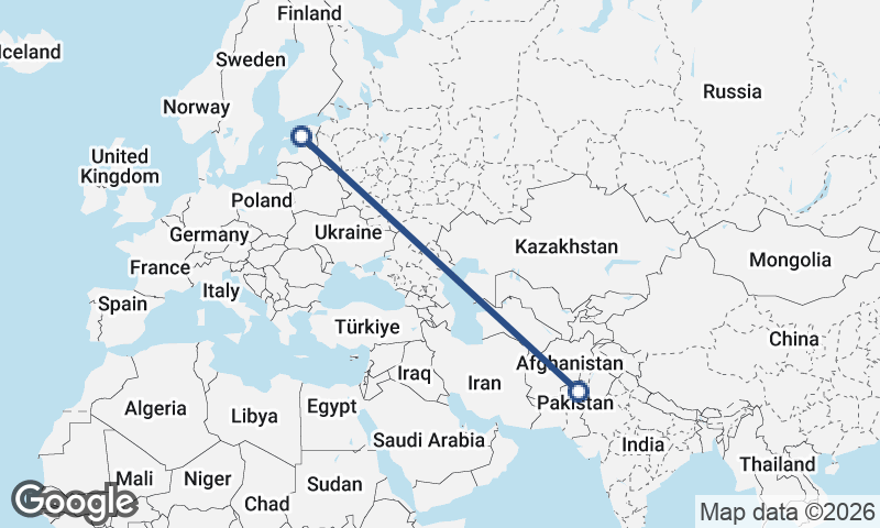 Estonia to Pakistan