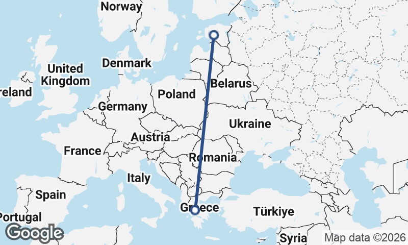 Estonia to Greece