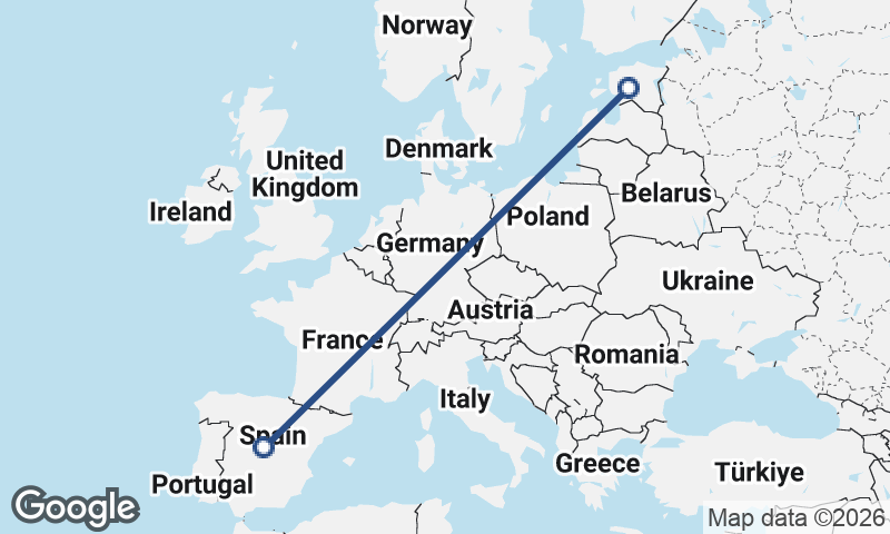 Estonia to Spain
