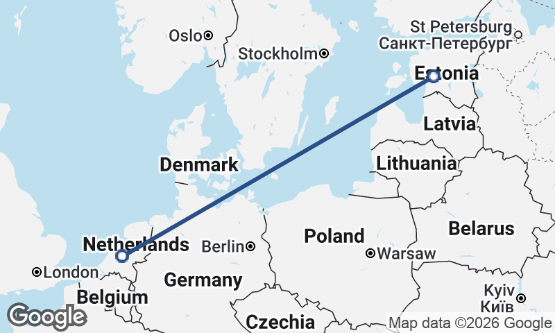 Estonia to Netherlands