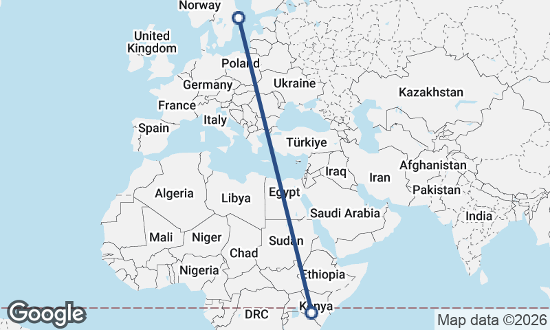 Stockholm to Nairobi
