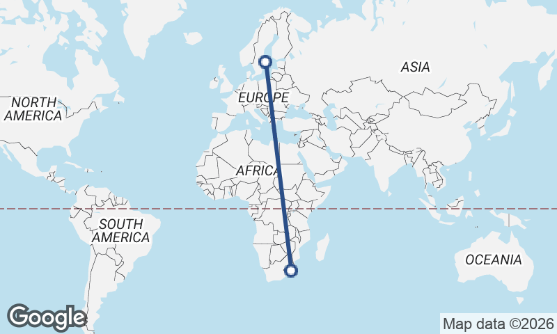 Stockholm to Durban