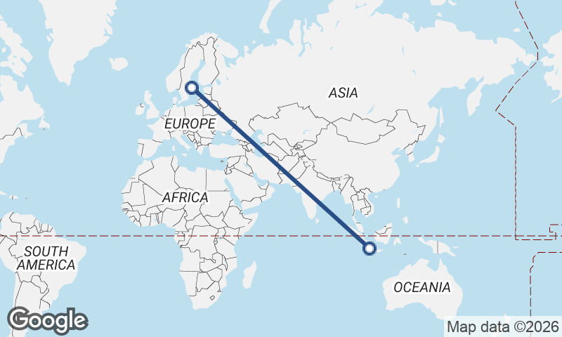 Stockholm to Jakarta