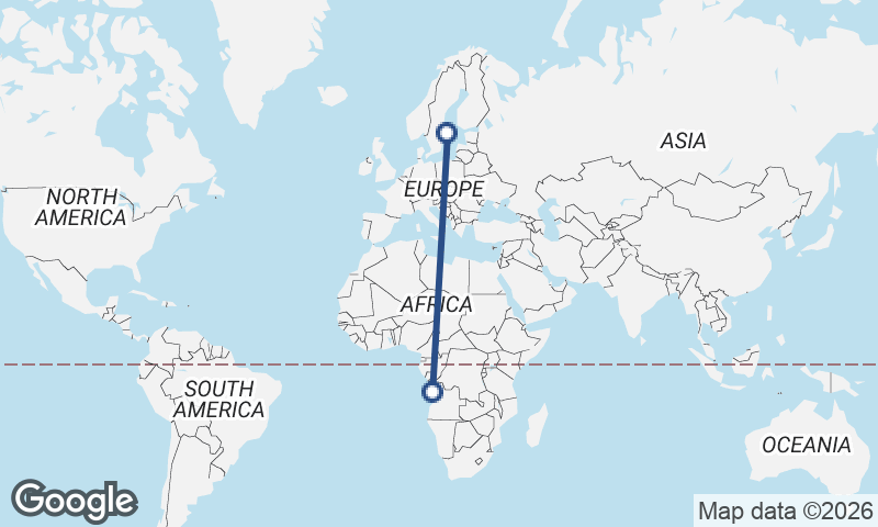Stockholm to Luanda
