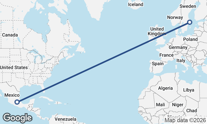 Stockholm to Mexico City