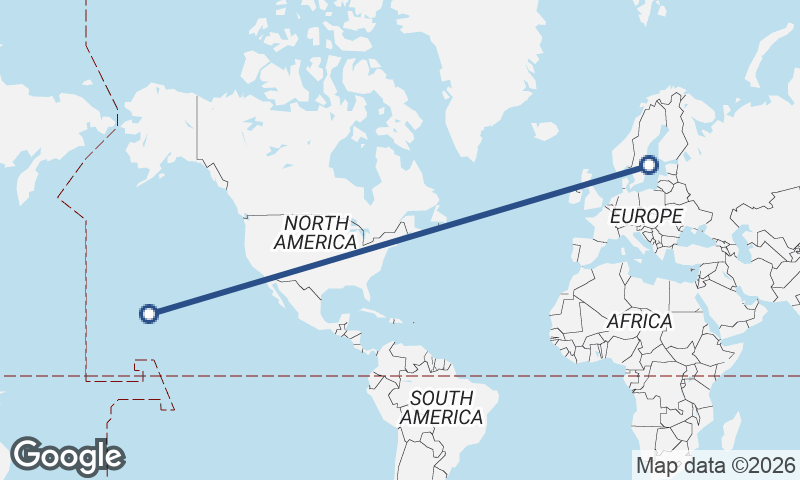 Stockholm to Honolulu