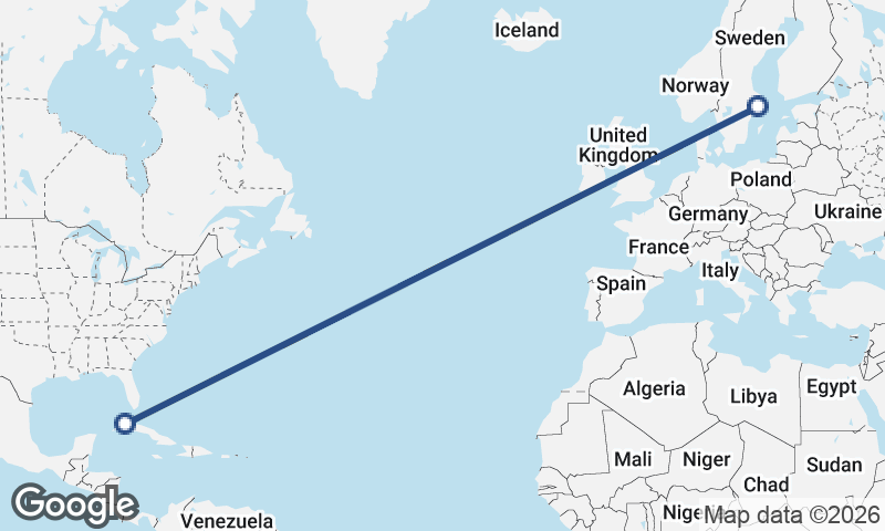 Stockholm to Havana