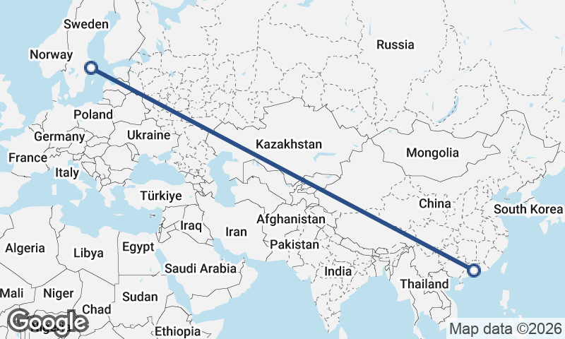Stockholm to Guangzhou