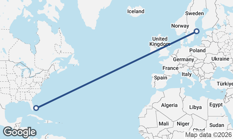Stockholm to Freeport City