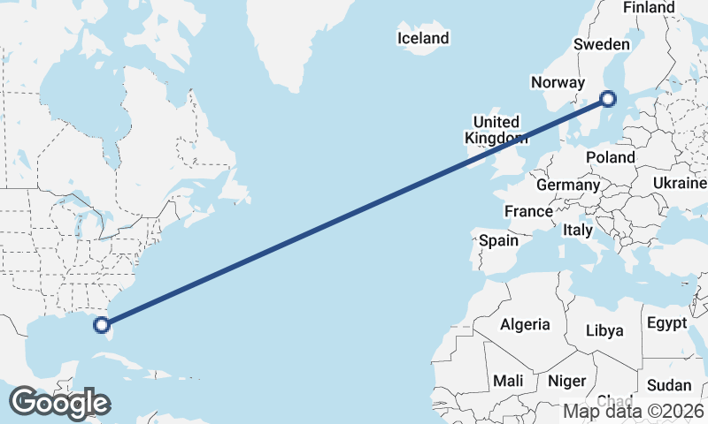 Stockholm to Tampa