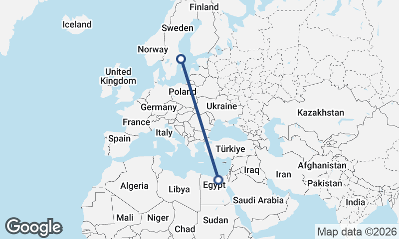 Stockholm to Cairo