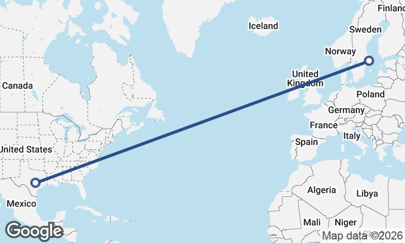 Stockholm to Austin
