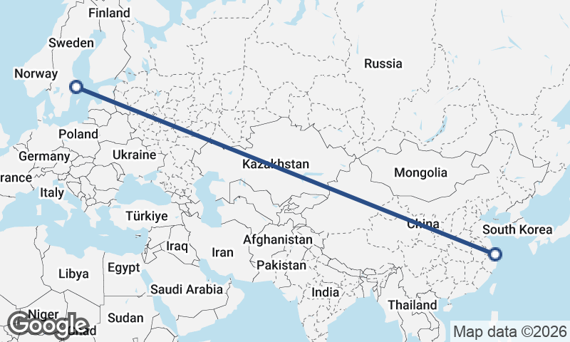 Stockholm to Shanghai