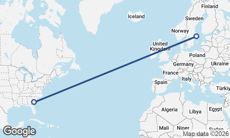 Stockholm to Savannah