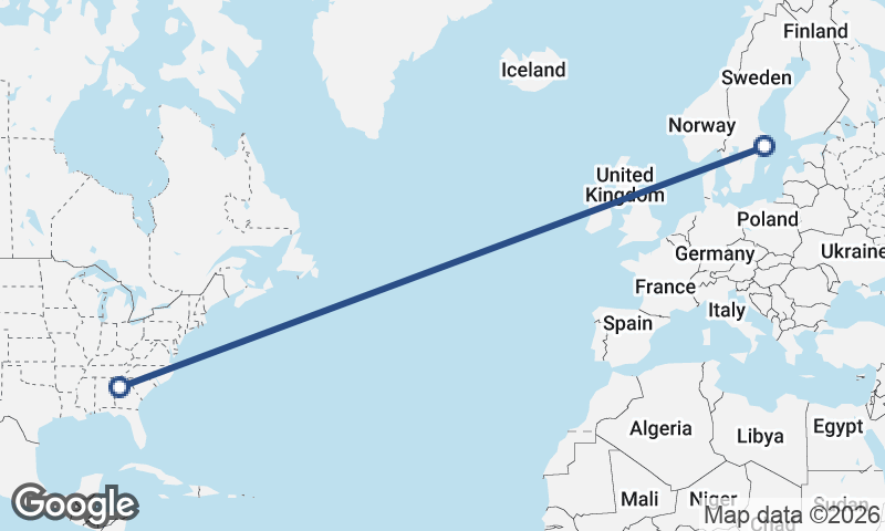 Stockholm to Atlanta