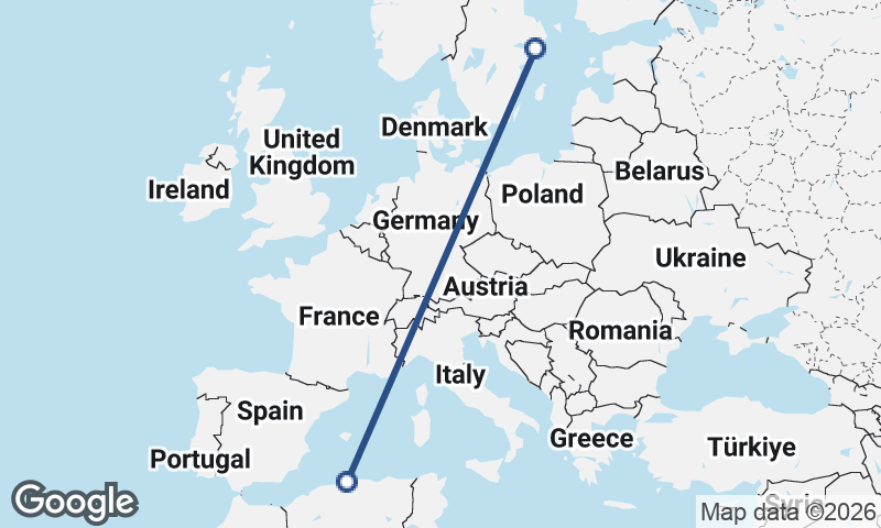 Stockholm to Algiers