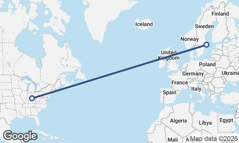 Stockholm to Cincinnati