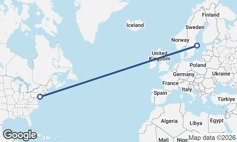 Stockholm to Philadelphia